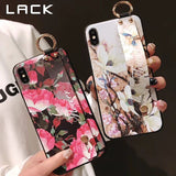 LACK Flowers with Hand Straps Case For iPhone 7 | 8 | Plus | X | XS Max | XR