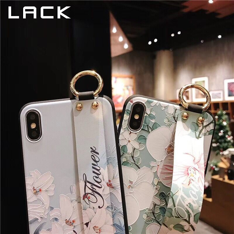 LACK Flowers with Hand Straps Case For iPhone 7 | 8 | Plus | X | XS Max | XR