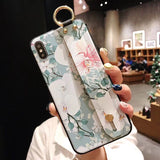 LACK Flowers with Hand Straps Case For iPhone 7 | 8 | Plus | X | XS Max | XR