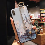 LACK Flowers with Hand Straps Case For iPhone 7 | 8 | Plus | X | XS Max | XR