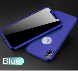 360 Degree Full Protective Case with Front Glass For Apple iPhone