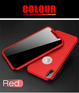 360 Degree Full Protective Case with Front Glass For Apple iPhone