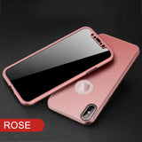 360 Degree Full Protective Case with Front Glass For Apple iPhone