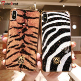 Animal Pattern Leopard Tiger Zebra Marble Flamingo Glitter Cases for iPhone 7 | 8 | Plus | X | XS Max | Xr