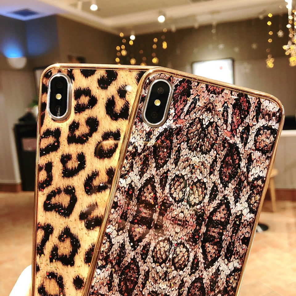 Animal Pattern Leopard Tiger Zebra Marble Flamingo Glitter Cases for iPhone 7 | 8 | Plus | X | XS Max | Xr