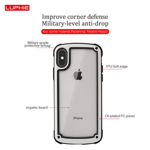 LUPHIE Luxury Shockproof Airbag Transparent Case For iPhone 7 | 8 | Plus | X | XS Max | Xr