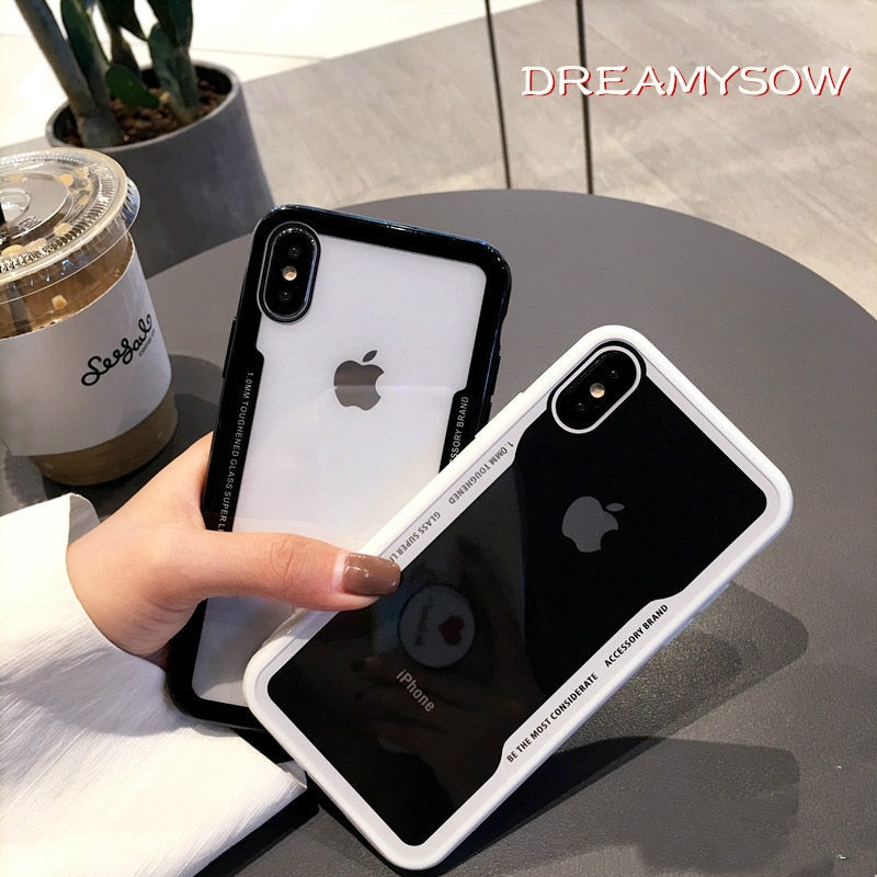 Shockproof Protective Tempered Glass Case iPhone 7 | 7 Plus | 8 | 8 Plus | X | XS | XS MAX | XR