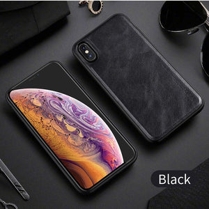 Ultra Light Luxury Leather Case with Soft Silicon Edge Case for iPhone X | XS Max | Xr