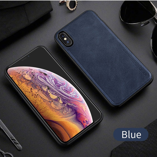 Ultra Light Luxury Leather Case with Soft Silicon Edge Case for iPhone X | XS Max | Xr