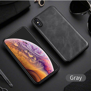 Ultra Light Luxury Leather Case with Soft Silicon Edge Case for iPhone X | XS Max | Xr