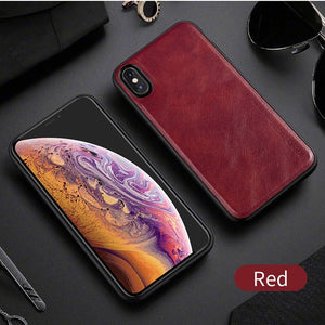 Ultra Light Luxury Leather Case with Soft Silicon Edge Case for iPhone X | XS Max | Xr