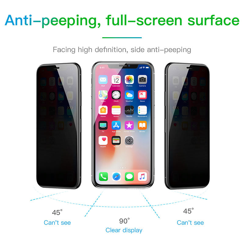 Strongest Anti Spy Privacy 3D Screen Protector For iPhone 7/8 Plus | X | XS Max | XR