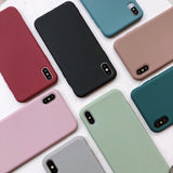 Solid Candy Color Soft Silicone Cases For iPhone 7 | 8 | Plus | X | XS Max | Xr