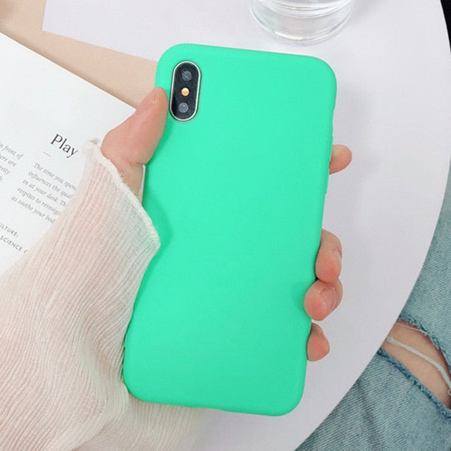 Solid Candy Color Soft Silicone Cases For iPhone 7 | 8 | Plus | X | XS Max | Xr