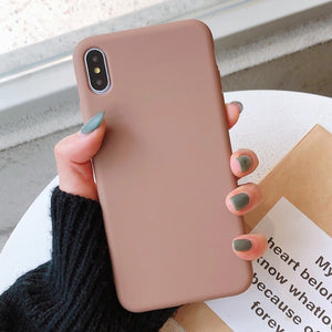 Solid Candy Color Soft Silicone Cases For iPhone 7 | 8 | Plus | X | XS Max | Xr