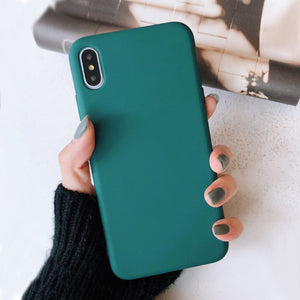 Solid Candy Color Soft Silicone Cases For iPhone 7 | 8 | Plus | X | XS Max | Xr