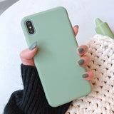 Solid Candy Color Soft Silicone Cases For iPhone 7 | 8 | Plus | X | XS Max | Xr