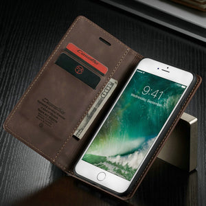 CaseMe Leather Magnetic Credit Card Wallet Case For iPhone 7 | 8 | Plus | X | XS Max | Xr