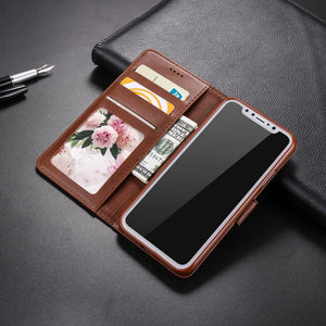 Luxury Leather Flip Case with Card Holder Wallet Case For iPhone X | XS Max | Xr