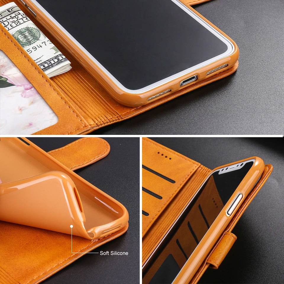 Luxury Leather Flip Case with Card Holder Wallet Case For iPhone X | XS Max | Xr