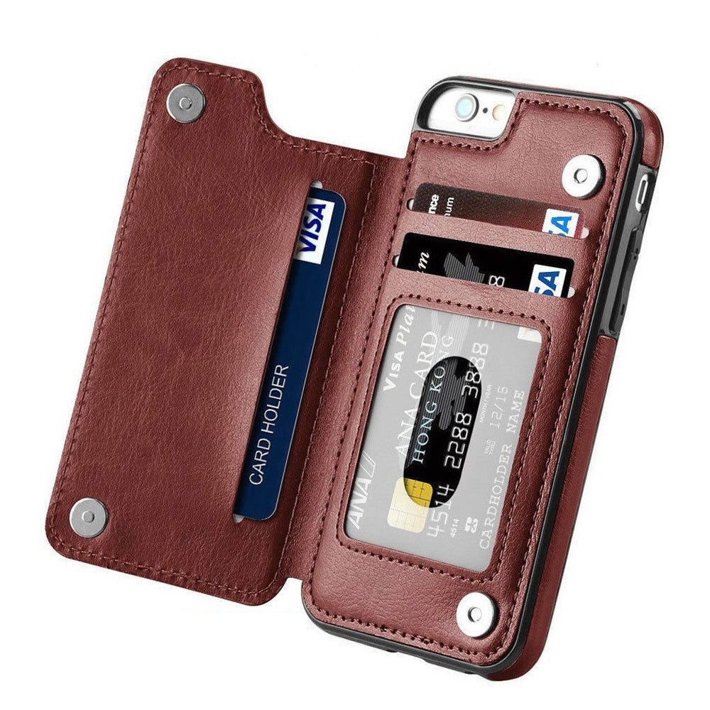 Luxury PU Leather Card Slot & Stand Flip Wallet Shell Case For iPhone XS | XS Max | 7 | 8 Plus