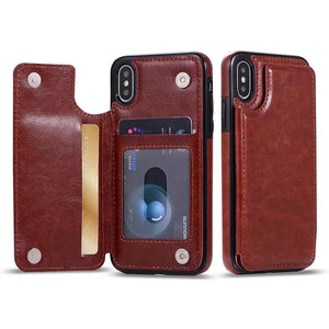 Luxury PU Leather Card Slot & Stand Flip Wallet Shell Case For iPhone XS | XS Max | 7 | 8 Plus