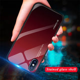 Luxury Glass Silicon Gradient Pattern Case for iPhone 7 | 8 | Plus | X | XS Max | XR