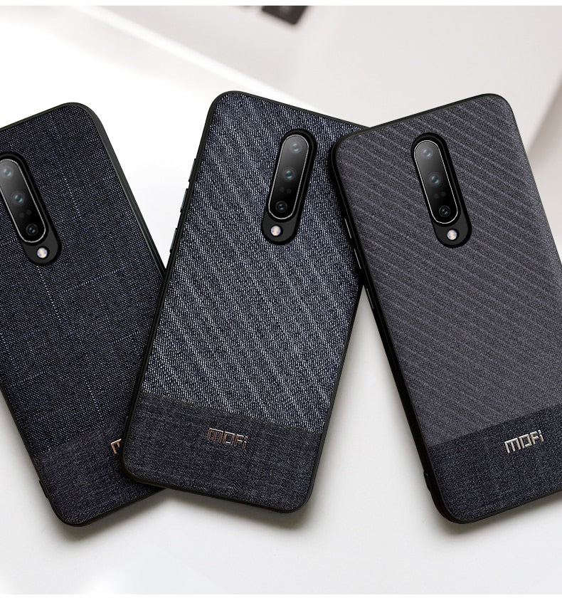 MOFI Cloth Fabric Gentleman Series Hard Case Cover for ONEPLUS 7 Pro, 7, 6T, 6