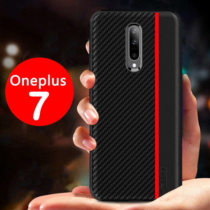 Oneplus 7 | 7 Pro Carbon Fiber Texture PU Leather Back Case Cover