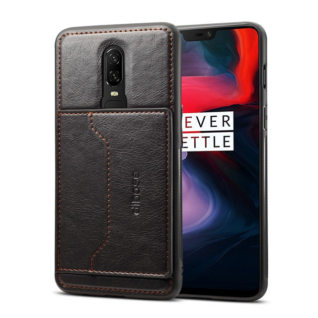 Oneplus 6 | 6T | 7 Horse Retro Magnetic Leather Wallet Holder Case | Cover