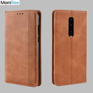 Vintage Slim Magnetic Wallet Leather Card Slot Flip Case for Oneplus 7 | 7 Pro