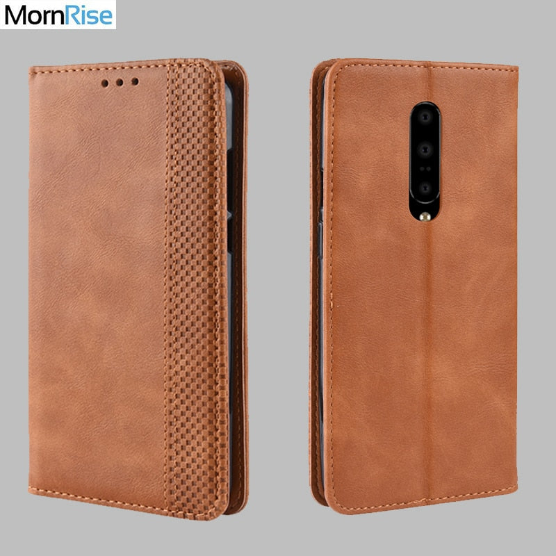 Vintage Slim Magnetic Wallet Leather Card Slot Flip Case for Oneplus 7 | 7 Pro