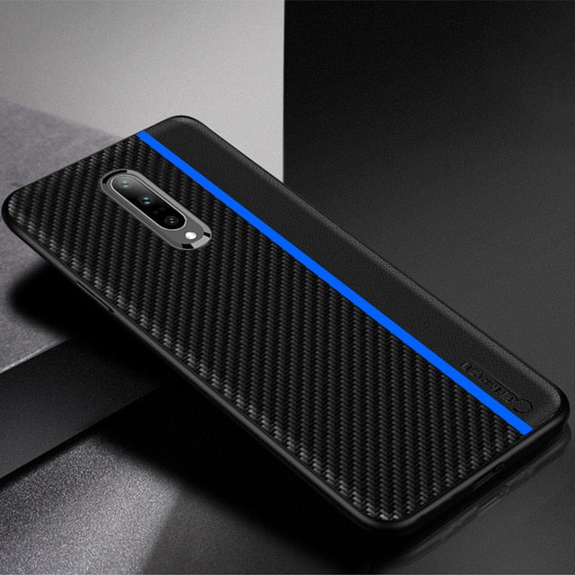 Oneplus 7 | 7 Pro Carbon Fiber Texture PU Leather Back Case Cover