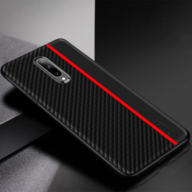 Oneplus 7 | 7 Pro Carbon Fiber Texture PU Leather Back Case Cover
