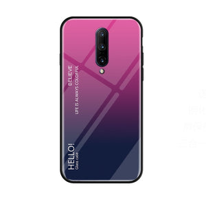 Luxury MUCHI Tempered Glass Gradient Soft Case Cover For ONEPLUS 7 Pro, 7