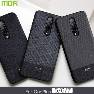 MOFI Cloth Fabric Gentleman Series Hard Case Cover for ONEPLUS 7 Pro, 7, 6T, 6