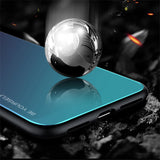 Gradient Glass Case with Silicone Hard Frame Back Cover for Oneplus 7 Pro, 7, 6, 6T