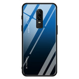 Gradient Glass Case with Silicone Hard Frame Back Cover for Oneplus 7 Pro, 7, 6, 6T