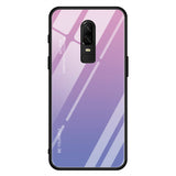 Gradient Glass Case with Silicone Hard Frame Back Cover for Oneplus 7 Pro, 7, 6, 6T