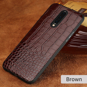 Genuine Leather Crocodile Grain Armour Case Cover for Oneplus 7 | 7 Pro | 6 & 6T