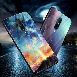 Oneplus 7 Pro, 7, 6, 6T Luxury Pattern Tempered Glass Armor Case & Back Covers