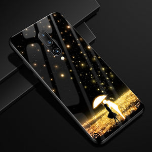 Oneplus 7 Pro, 7, 6, 6T Luxury Pattern Tempered Glass Armor Case & Back Covers