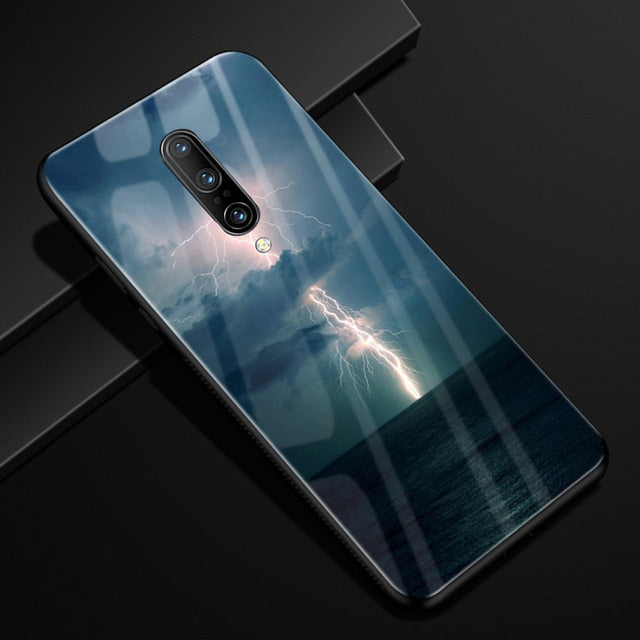 Oneplus 7 Pro, 7, 6, 6T Luxury Pattern Tempered Glass Armor Case & Back Covers