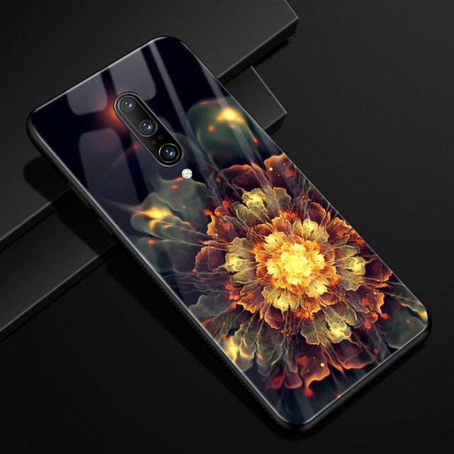 Oneplus 7 Pro, 7, 6, 6T Luxury Pattern Tempered Glass Armor Case & Back Covers