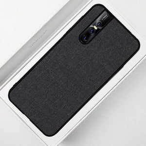 Fabric Pattern Luxury Skin Silicone Edge Case Cover for Vivo V15 Pro