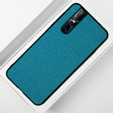 Fabric Pattern Luxury Skin Silicone Edge Case Cover for Vivo V15 Pro