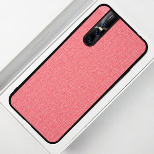 Fabric Pattern Luxury Skin Silicone Edge Case Cover for Vivo V15 Pro