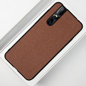 Fabric Pattern Luxury Skin Silicone Edge Case Cover for Vivo V15 Pro