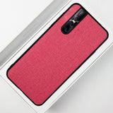 Fabric Pattern Luxury Skin Silicone Edge Case Cover for Vivo V15 Pro