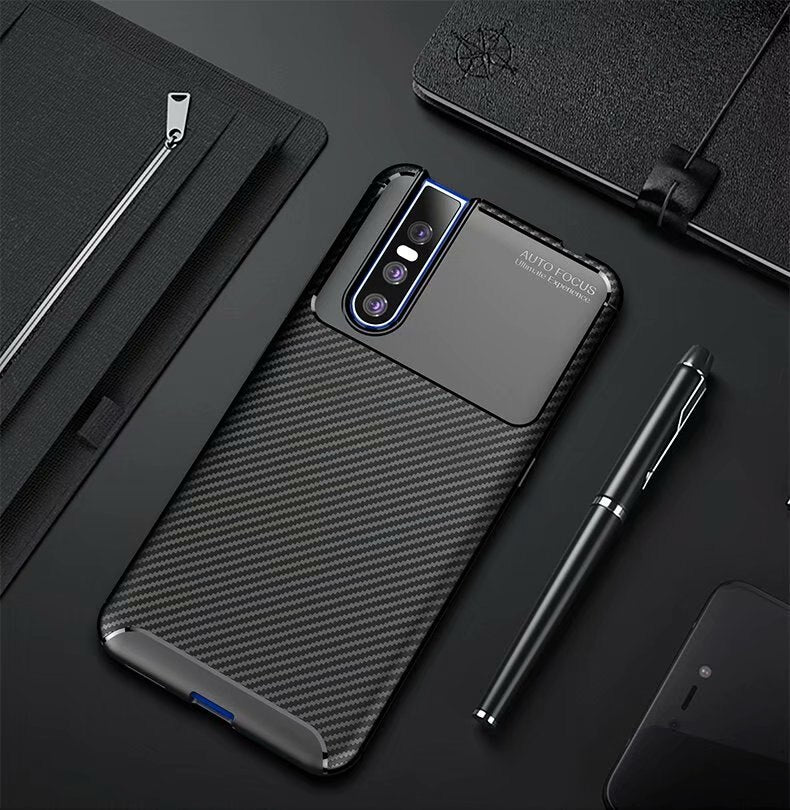 Professional Carbon Fibre Shockproof Premium Case Cover for Vivo V15 Pro